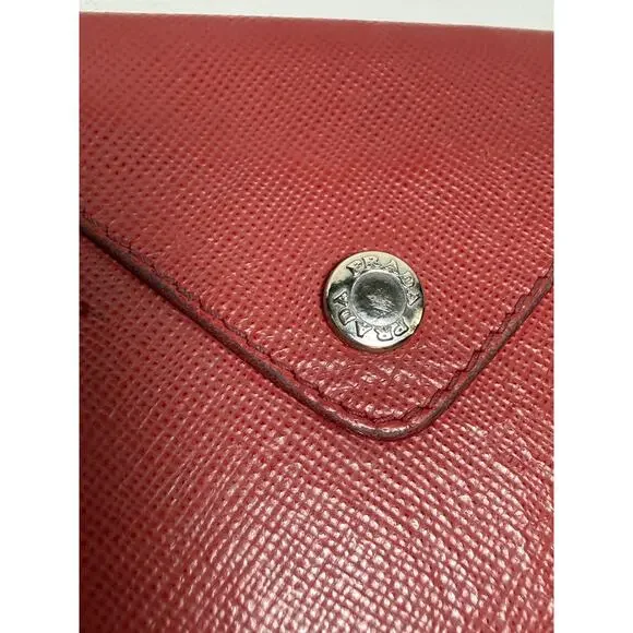 Prada Saffiano Leather Compact Zip-Around Wallet